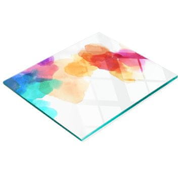 shumee Dekorativna steklena servirna deska za prigrizke z barvnimi pikami 60x52 cm