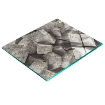 shumee Kuhinjska večnamenska dekorativna steklena tabla iz betonskih kock 60x52 cm