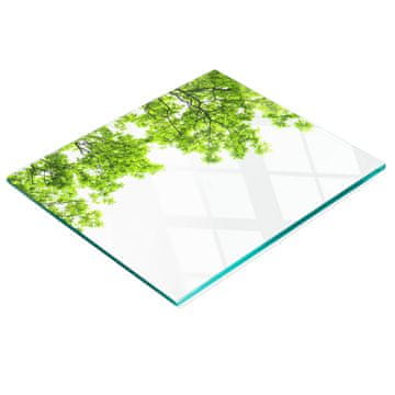 shumee Steklena dekorativna deska za serviranje prigrizkov Hrastovi listi 60x52 cm