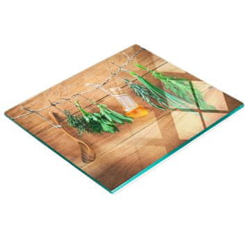 shumee Dekorativna deska za rezanje iz kaljenega stekla z zeliščno vrvico 60x52 cm