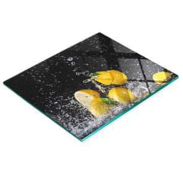 shumee Steklena dekorativna deska za serviranje prigrizkov Limone in voda 60x52 cm