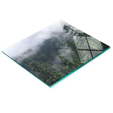 shumee Dekorativna kuhinjska deska za rezanje Kaljeno steklo Gozdna megla 60x52 cm