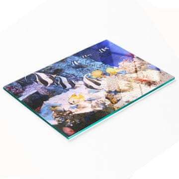 shumee Dekorativna steklena deska za rezanje in serviranje Koralni greben 80x52 cm