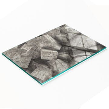 shumee Kuhinjska večnamenska dekorativna steklena tabla iz betonskih kock 80x52 cm