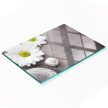 shumee Dekorativna kuhinjska deska za rezanje iz kaljenega stekla Gerbera 80x52 cm