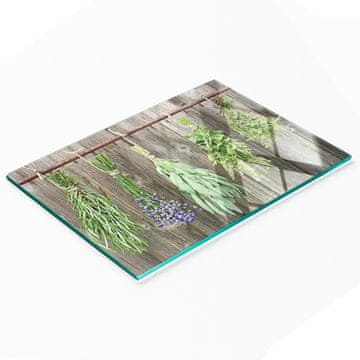 shumee Dekorativna deska za rezanje iz kaljenega stekla z zeliščno vrvico 80x52 cm