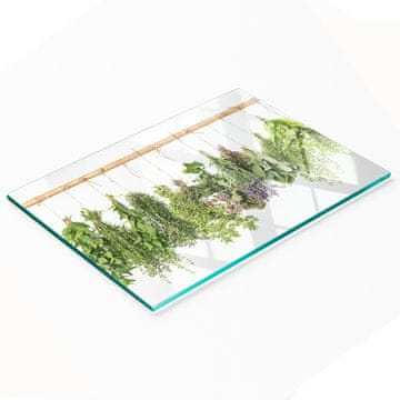 shumee Dekorativna deska za rezanje iz kaljenega stekla z zeliščno vrvico 80x52 cm