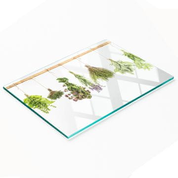 shumee Dekorativna steklena servirna deska za prigrizke z zeliščno vrvico 80x52 cm
