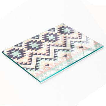 shumee Dekorativna steklena kuhinjska deska za rezanje z etničnim vzorcem 80x52 cm