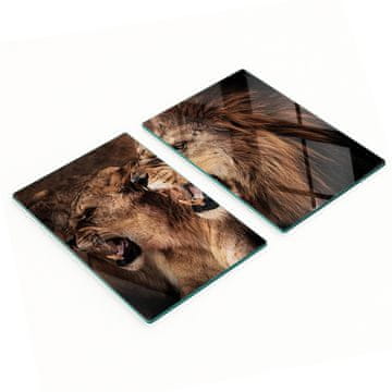 shumee Dekorativne steklene deske za rezanje in serviranje Rjoveči levi 2x40x52 cm