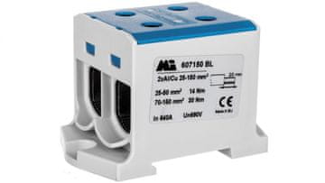 shumee 2-tirni tirni konektor 35-150 mm2 moder evro multiOTL 150 2xAl/Cu 607150 BL