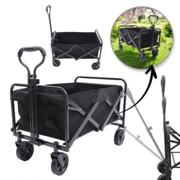 shumee Zložljiv kovinski transportni voziček, vrtna prikolica 72x47x68-87cm AR07CZ