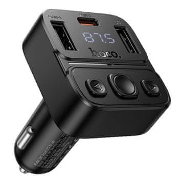 Hoco Avtomobilski Bluetooth-oddajnik Hoco USB-A + USB-C QC PD 35 W E87, črn
