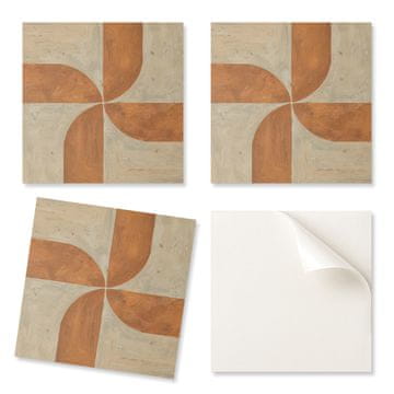 COLORAY Paket PVC ploščic z vzorcem, samolepilnih za spalnico, geometrija z loki 20x20x20 cm
