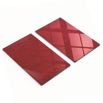 shumee Dekorativne steklene kuhinjske deske za rezanje iz rdečega lesa 2x30x52 cm