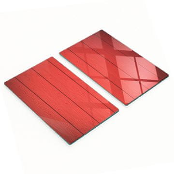 shumee Dekorativne steklene deske za rezanje in serviranje Rdeče deske 2x30x52 cm