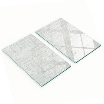 shumee Večnamenske dekorativne steklene plošče za kuhinjo, belo platno 2x30x52 cm