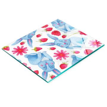 shumee Kuhinjska večnamenska dekorativna tabla iz kaljenega stekla Zajec 60x52 cm