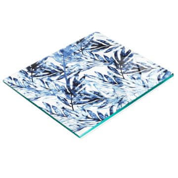 shumee Dekorativna steklena kuhinjska deska za rezanje s tropskimi listi 60x52 cm