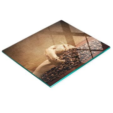 shumee Elegantna in trpežna steklena tabla z vrečko za tisk kavnih zrn 60 x 52 cm