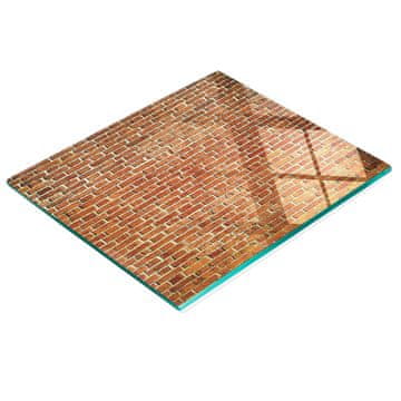 shumee Elegantna in trpežna steklena tabla s potiskom rdeče opečne stene 60x52 cm