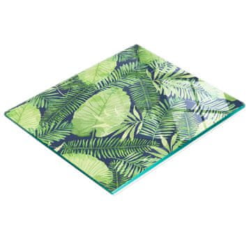 shumee Dekorativna steklena kuhinjska deska za rezanje s tropskimi listi 60x52 cm