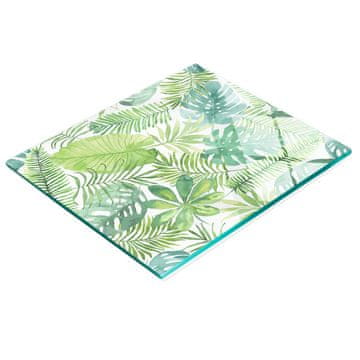 shumee Dekorativna steklena deska za rezanje in serviranje Tropski listi 60x52 cm