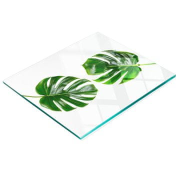 shumee Dekorativna steklena deska za rezanje in serviranje Tropski listi 60x52 cm