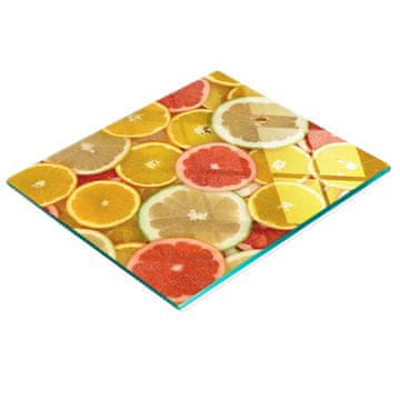 shumee Steklena dekorativna servirna deska za prigrizke z motivom agruma 60x52 cm