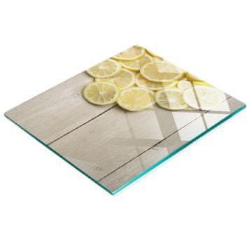 shumee Dekorativna steklena deska za rezanje in serviranje, limonin les, 60x52 cm