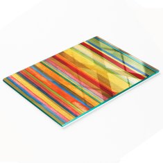 shumee Dekorativna steklena deska za rezanje in serviranje, barvne črte, 80x52 cm