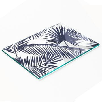 shumee Dekorativna steklena kuhinjska deska za rezanje s palmovimi listi 80x52 cm