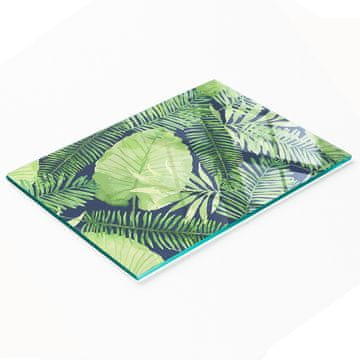 shumee Dekorativna steklena kuhinjska deska za rezanje s tropskimi listi 80x52 cm