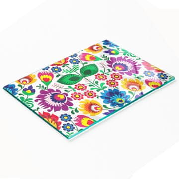 shumee Kaljena večnamenska dekorativna steklena tabla z etničnim vzorcem 80x52 cm