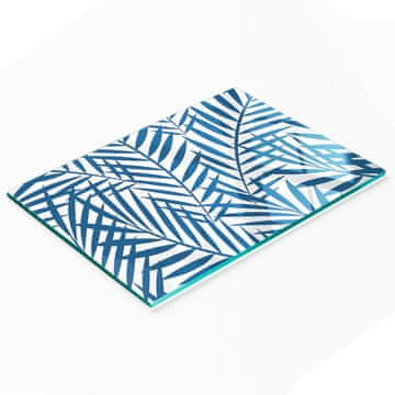 shumee Dekorativna steklena kuhinjska deska za rezanje s palmovimi listi 80x52 cm