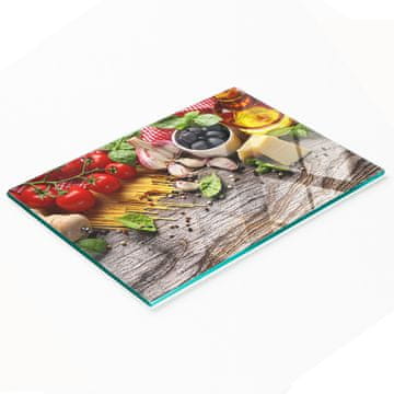 shumee Dekorativna steklena kuhinjska deska za rezanje italijanske hrane 80x52 cm