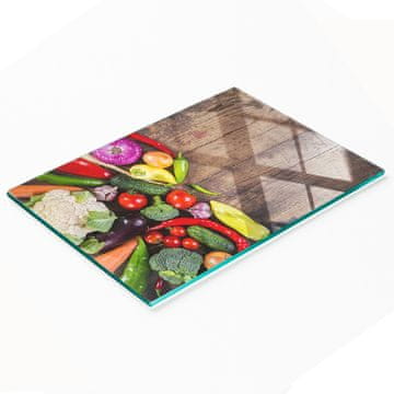 shumee Dekorativna kaljena steklena kuhinjska deska za rezanje zelenjave 80x52 cm
