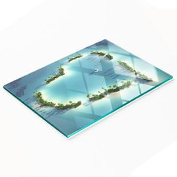 shumee Trpežna in elegantna steklena tabla z vzorcem otoka v obliki srca 80x52 cm