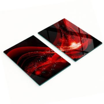 shumee Komplet dveh dekorativnih steklenih kuhinjskih desk abstraktnih 2x40x52 cm