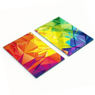 shumee Komplet dveh dekorativnih steklenih kuhinjskih desk abstraktnih 2x40x52 cm