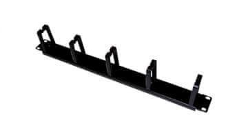 shumee 1U 19" organizator kablov s 5 plastičnimi držali, črne barve Alantec PK009