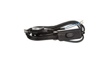 Emos Priključni kabel s stikalom KF-HK-1 H03VVH2-F 2x0,75 2 m črne barve S09272