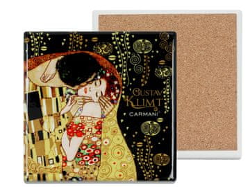 Carmani Keramični podstavek, kvadraten - G. Klimt, Poljub (temno ozadje) (carmani)