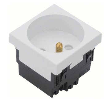 tehalit.GB-EG Vtičnica z/brez 33 stopinj enojna 45x45 mm brez halogena bela EER1339010
