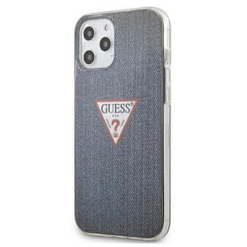 Guess GUESS ovitek za iPhone 12 Pro Max GUHCP12LPCUJULDB (kolekcija Jeans) temno modra
