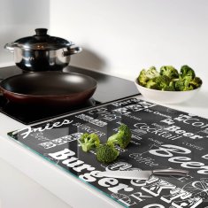 shumee Dekorativna steklena deska za rezanje in serviranje za restavracijske menije 80x52 cm