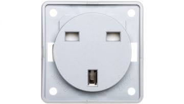 Hager Integro Flow enojna vtičnica z vtičnico 16A britanski standard svetlo siva 0962622506