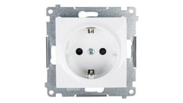 shumee Simon 54 Enojna vtičnica schuko z/brez 16A IP20 z zaporo za tirnico bela DGSz1Z.01/11