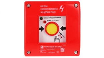 shumee Ročno protipožarno stikalo PWP1 (1NO) s certifikatom CNBOP - 2 LED zelena/rdeča 230 V