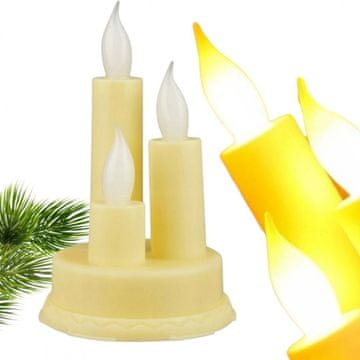 shumee Sveča, LED vložek, na baterije, kremna, utripajoči stenj, toplo bela, 13,5 cm LAMP41K